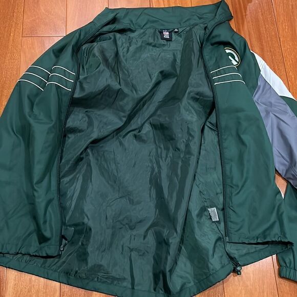 Green Bay Packers Mens Jacket Reebok NFL Football Zip-Up Windbreaker Size XL - Picture 4 of 9